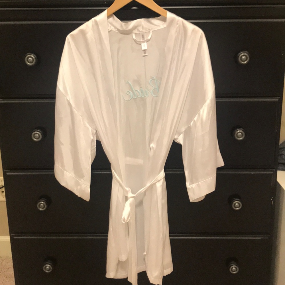 White Bride Silk Robe